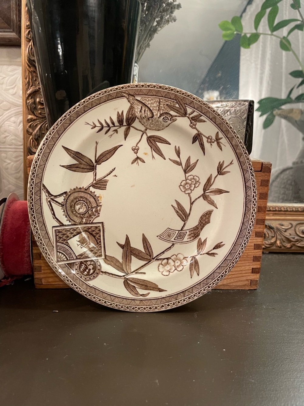 Antique 1881 Wedgwood & Co. Louise English Transferware Salad Plate